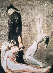 Europe une prophétie; Peste, c.1794 (gravure en relief, aquarelle)